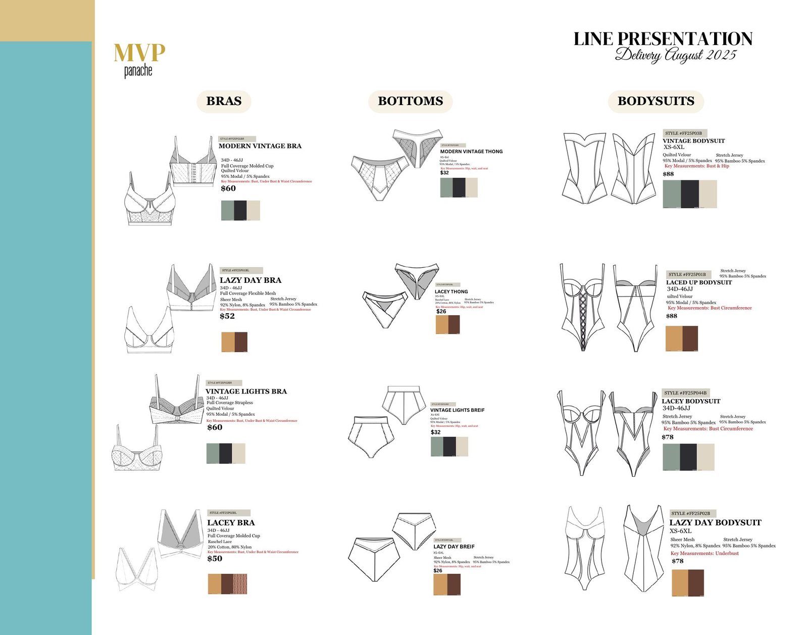 Modern Vintage by Panache line presentation