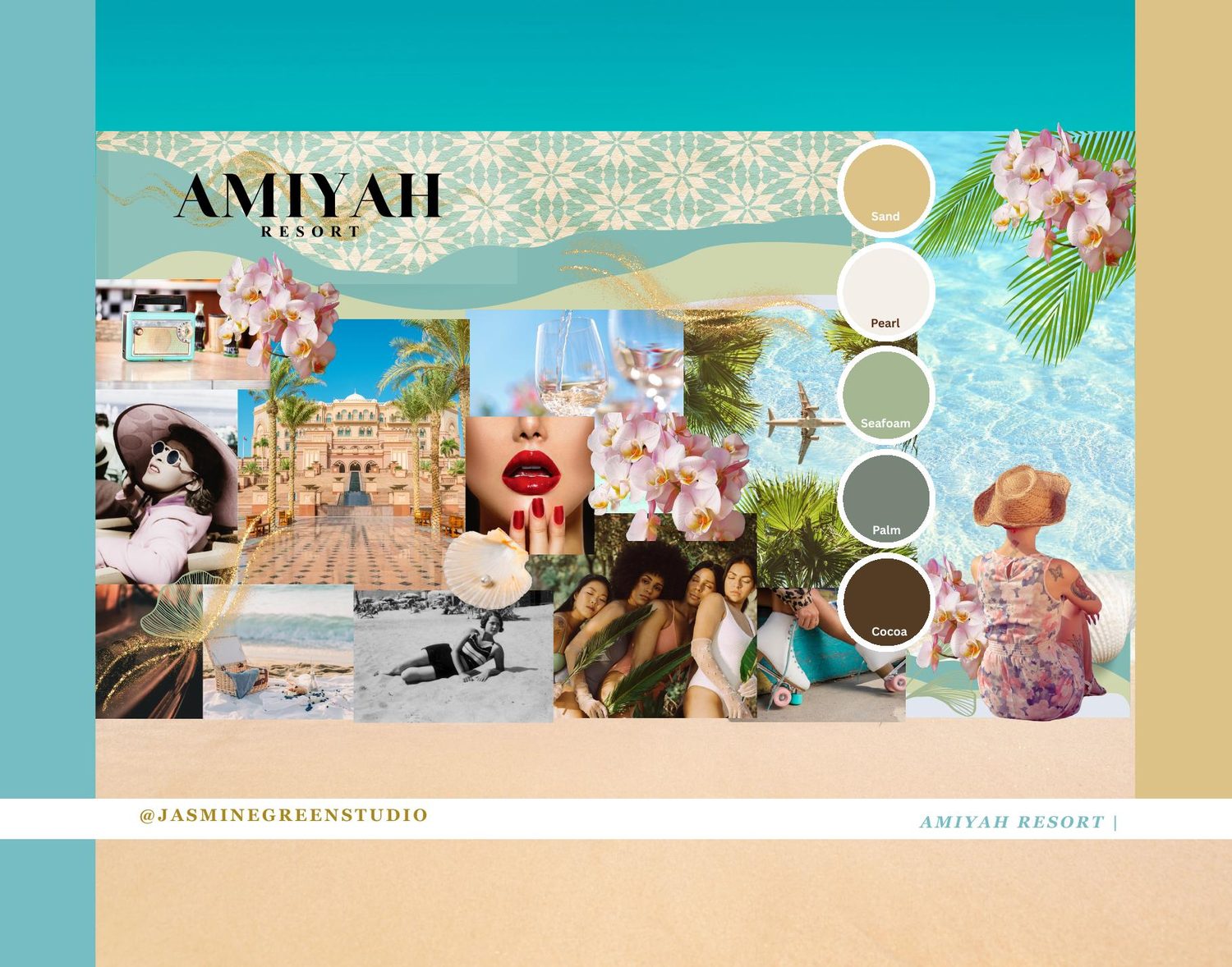 Color palette &mdash; Sand, Pearl, Seafoam, Palm, Cocoa