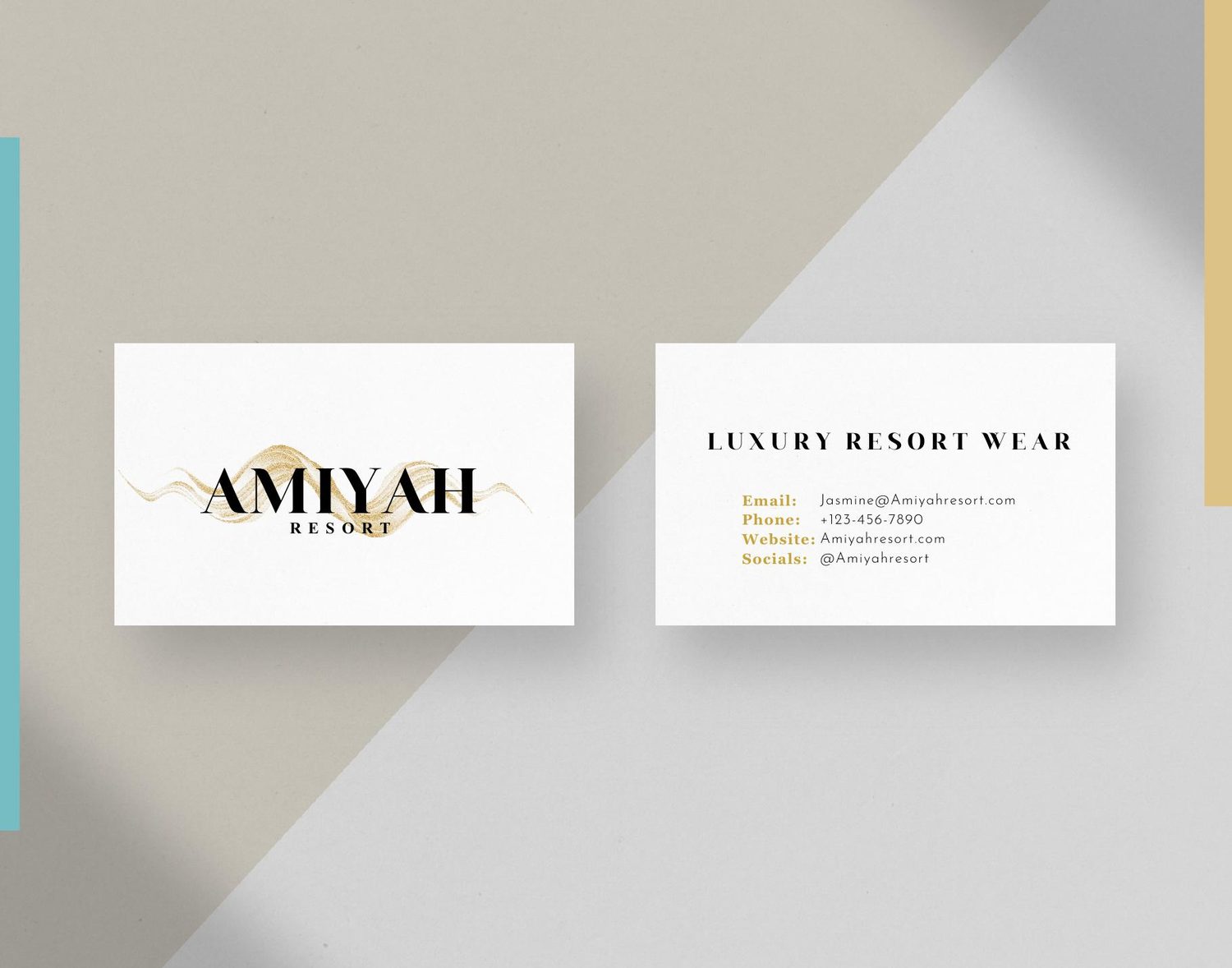 Business card and contact mockup