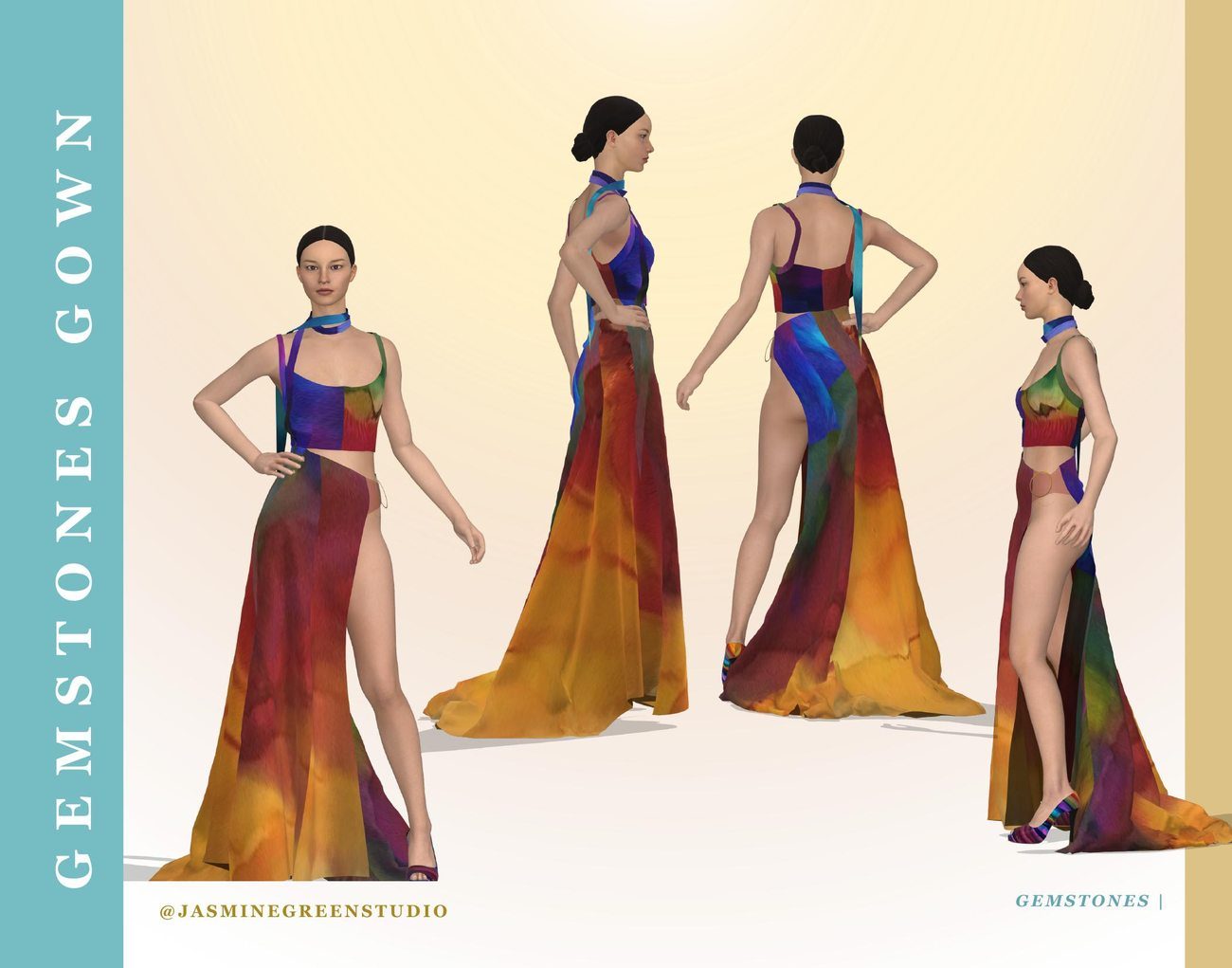 Gemstones gowns &mdash; colorway exploration