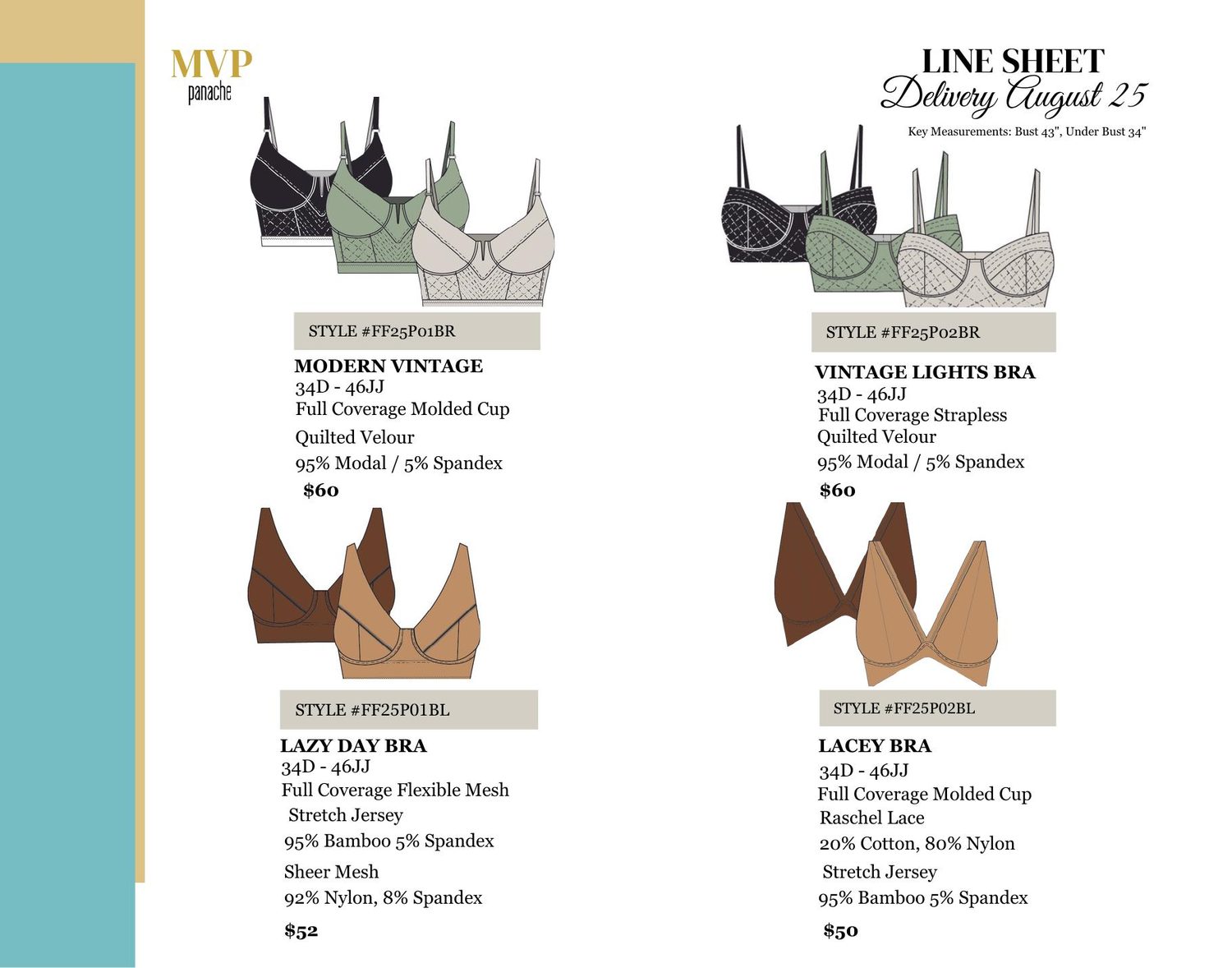 Line Sheet &mdash; bras