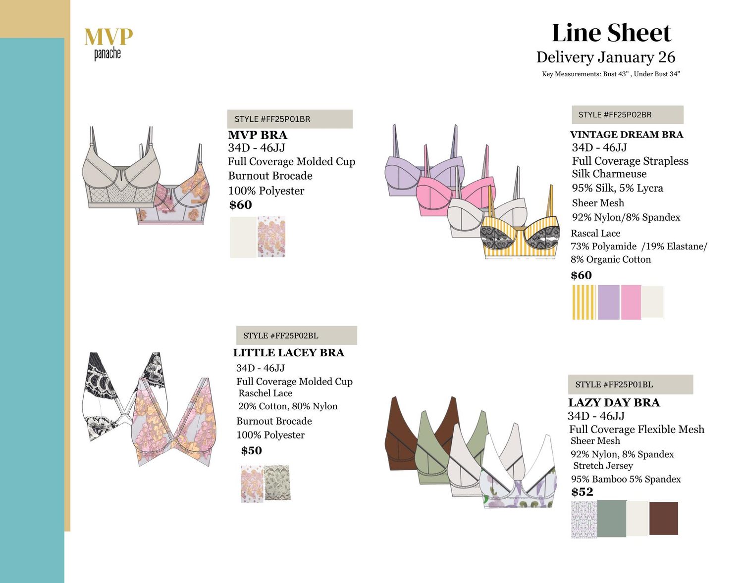 Line Sheet &mdash; Season 2, bras