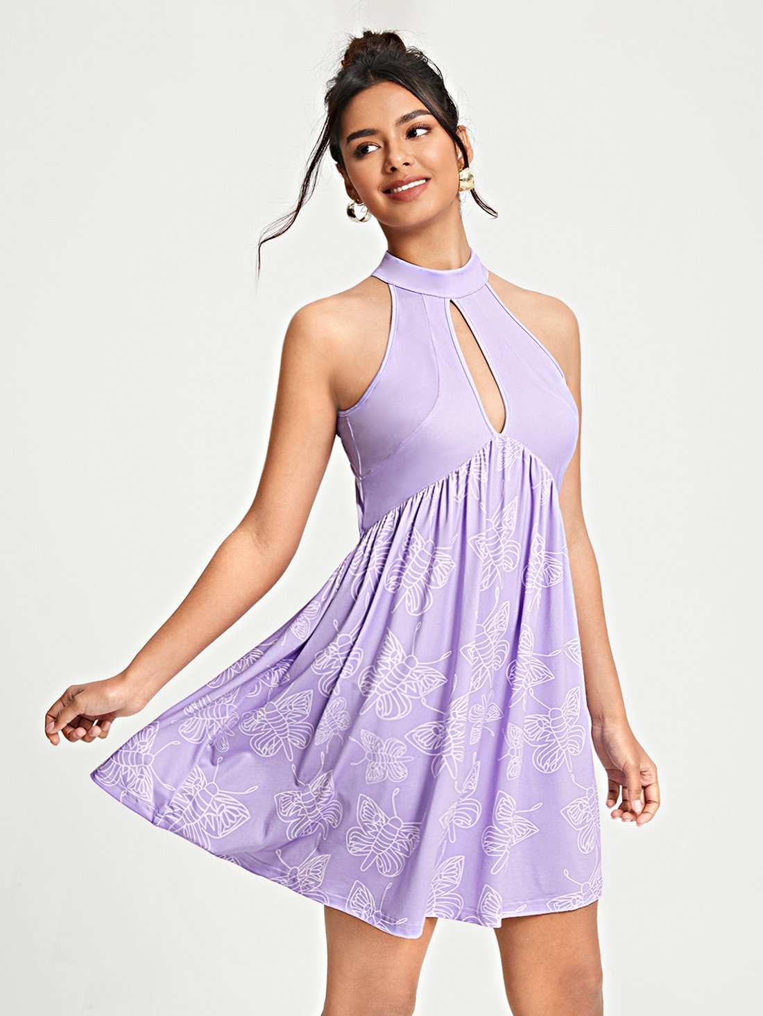 Keyhole halter dress