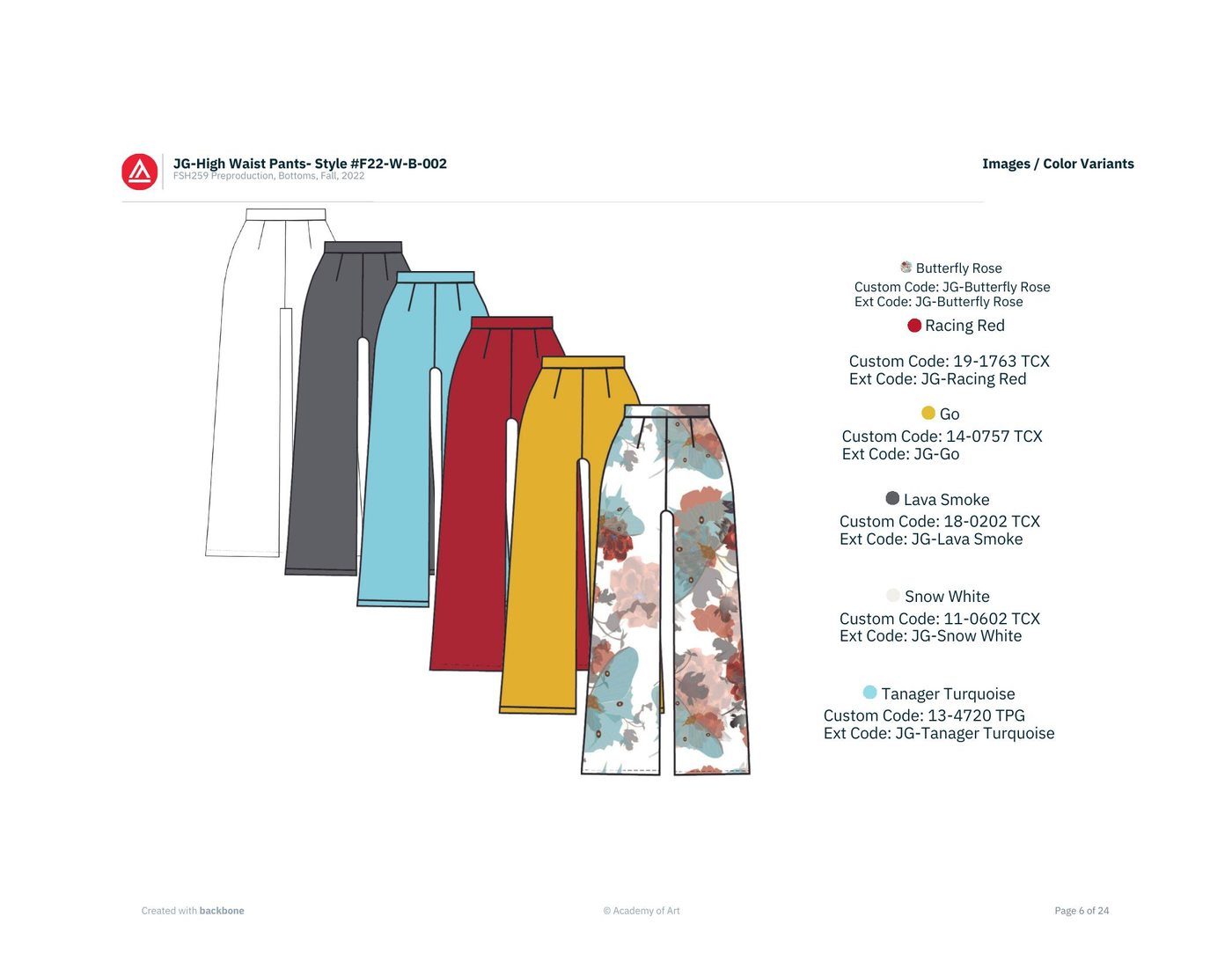 Color variants and fabrication detail