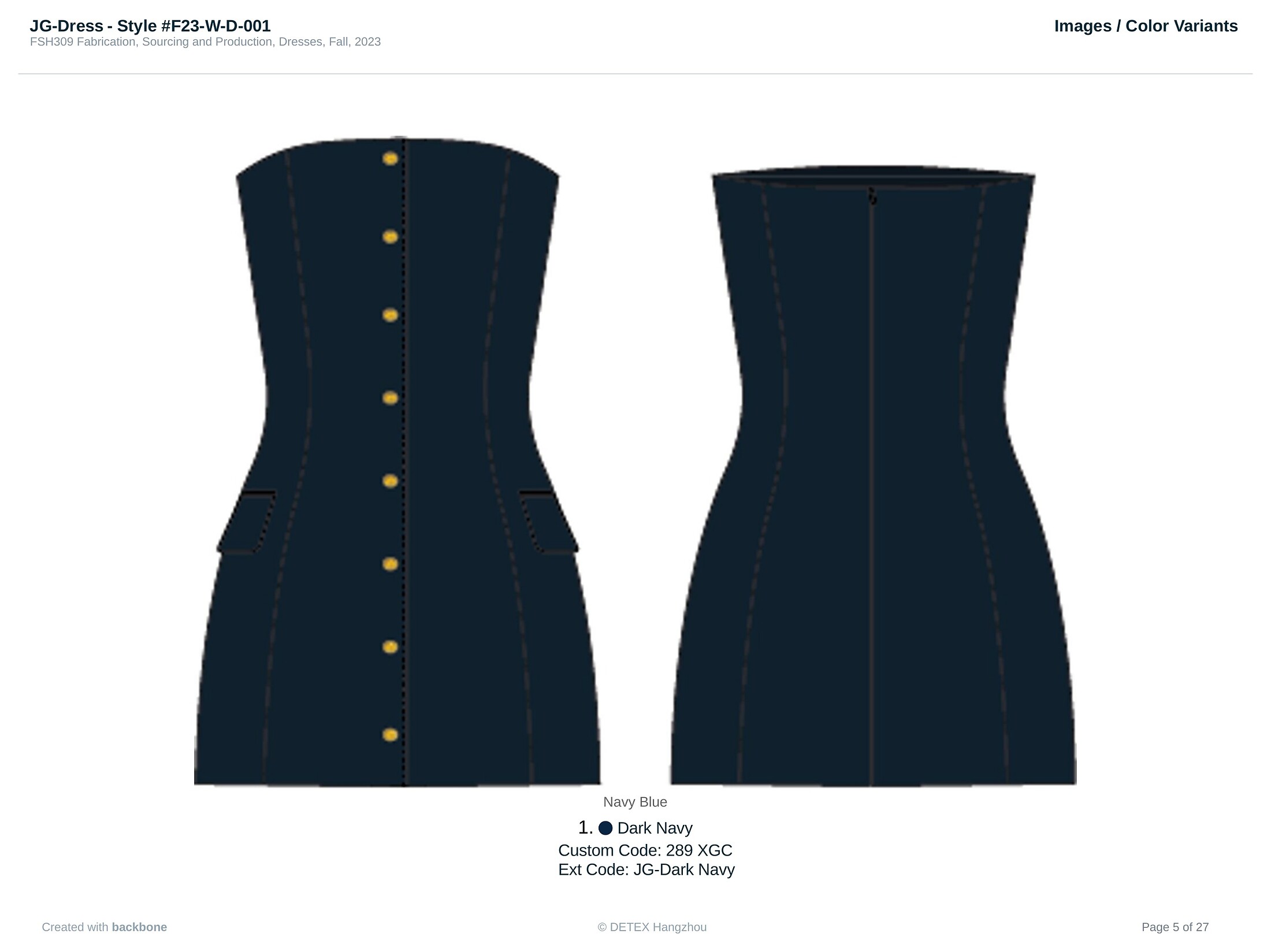 Colorway rendering, Dark Navy