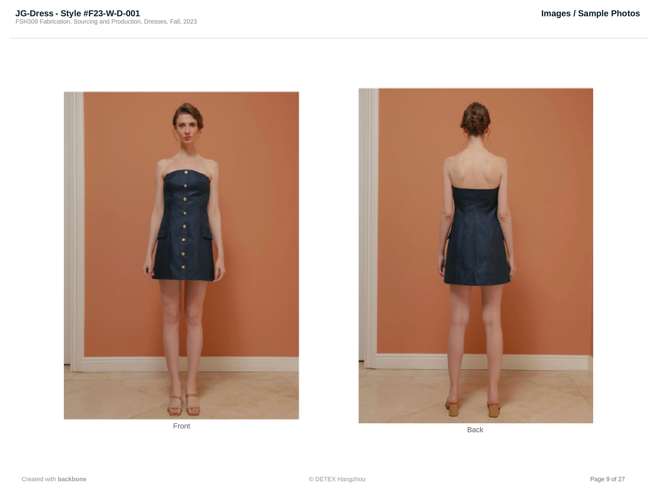 Sample photography, front and back, 2nd prototype sample