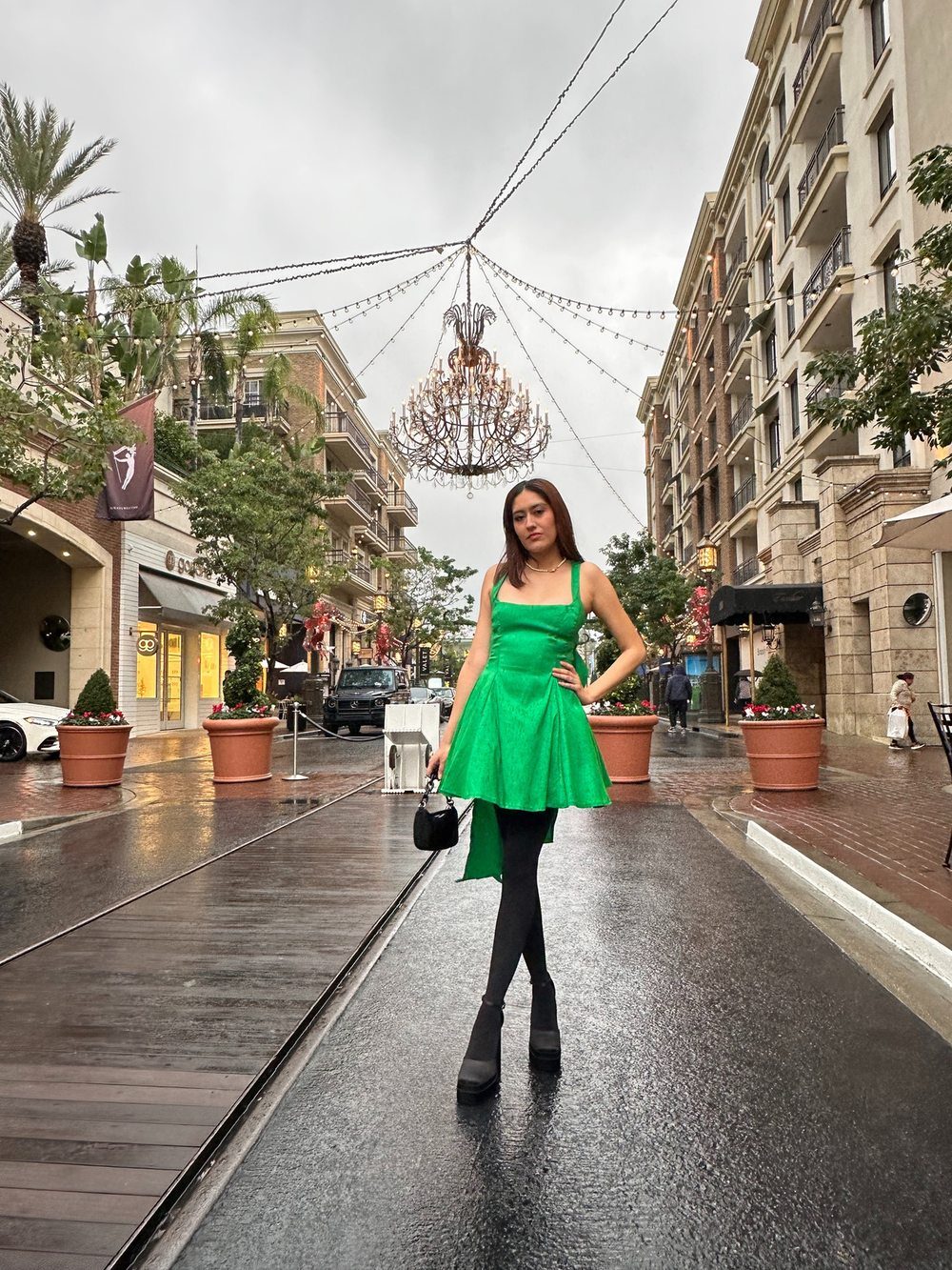 Custom green gown